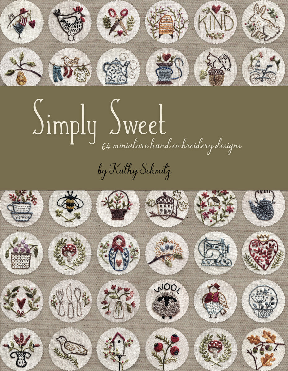 Sweet Mini Embroidery Kit - 4 Stitched In Thread 